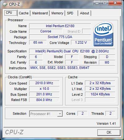 cpu-z Pentium Dual-Core E2180
