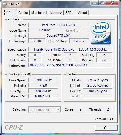 Intel Core 2 Duo E6850