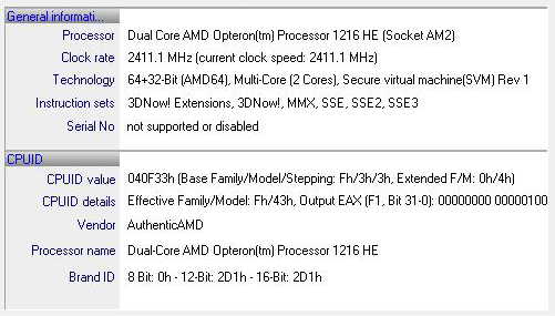 Opteron 1216 HE