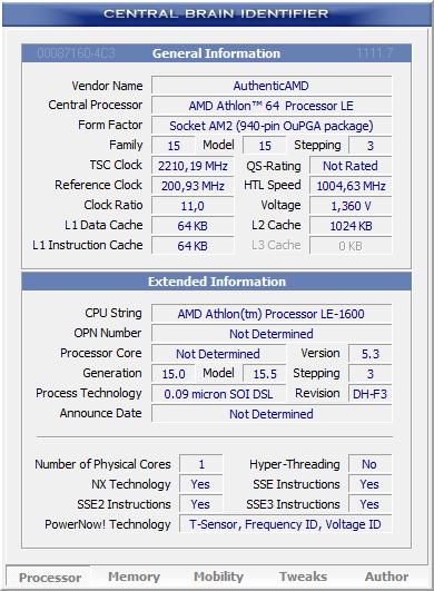 cbi AMD Athlon LE-1600