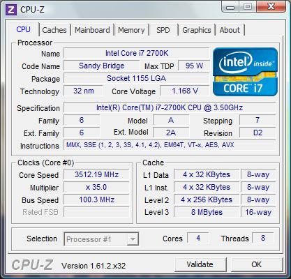 Intel Core i7-2700К cpu z