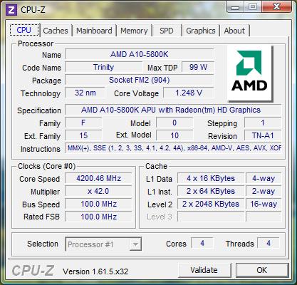 AMD A10-5800K cpu-z