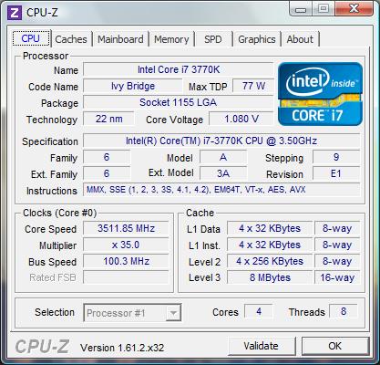 cpu-z Intel Core i7-3770К