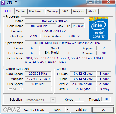 Intel Core i7-5960X Extreme Edition