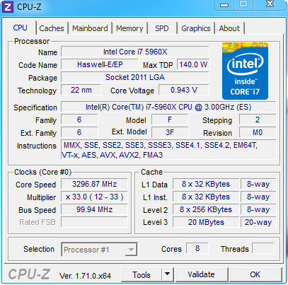 Intel Core i7-5960X Extreme Edition