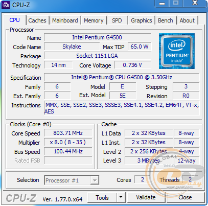 Intel Pentium G4500