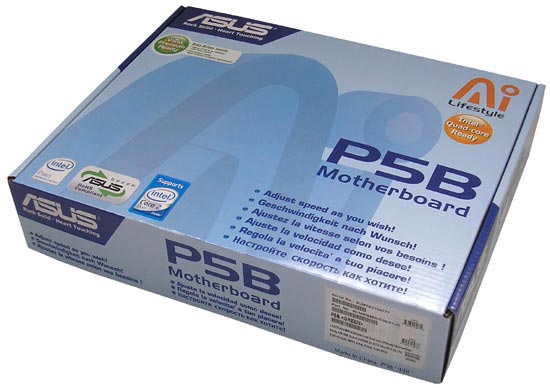 упаковка материнской платы ASUS P5B