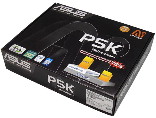 упаковка материнської плати ASUS P5K