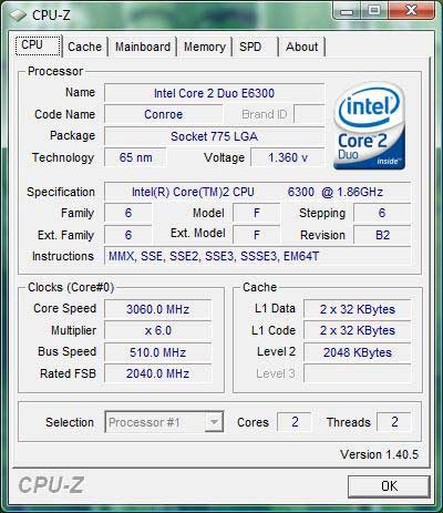 cpu-z GIGABYTE GA-P35-DS3L