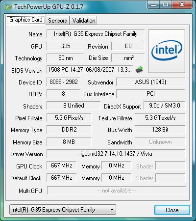 gpu-z Intel GMA 3100