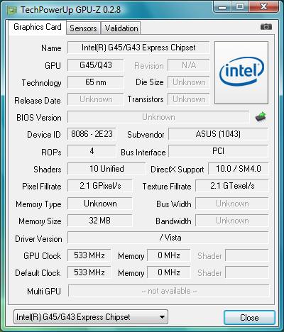 gpu-z Intel GMA X4500