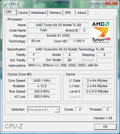 AMD Turion X2 TL-68