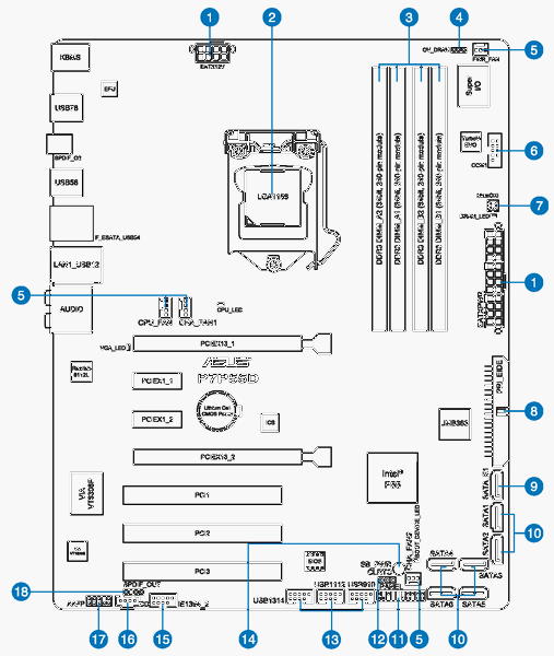 Asus p8p67 le схема