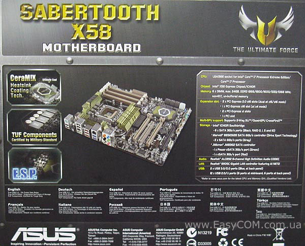 ASUS SABERTOOTH X58