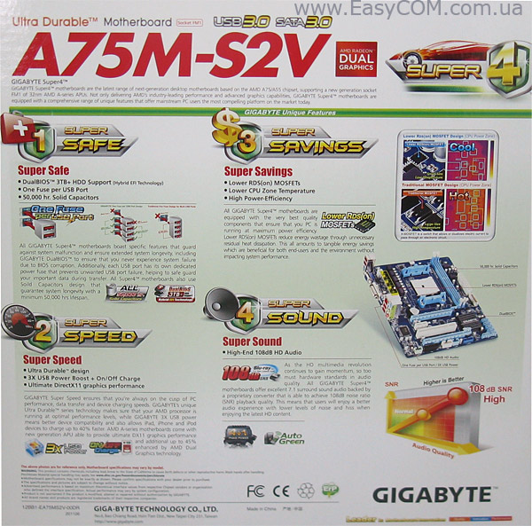 GIGABYTE GA-A75M-S2V