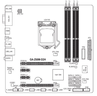GIGABYTE GA-Z68M-D2H