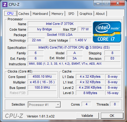 ASRock Z77 OC Formula cpu-z Intel Core i7-3770K 