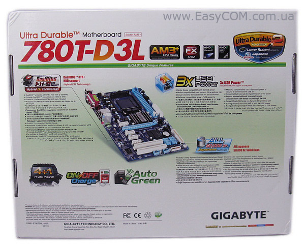 GIGABYTE GA-780T-D3L box rear