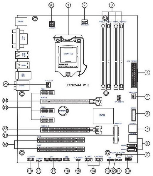 Asus p8z68 v lx схема