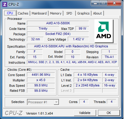 GIGABYTE GA-F2A85X-UP4 CPU-z