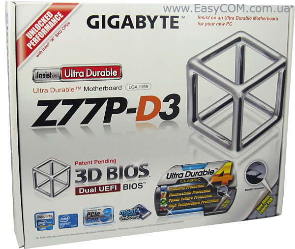 GIGABYTE GA-Z77P-D3 box