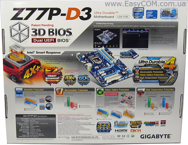 GIGABYTE GA-Z77P-D3 box