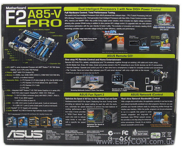 ASUS F2A85-V PRO box