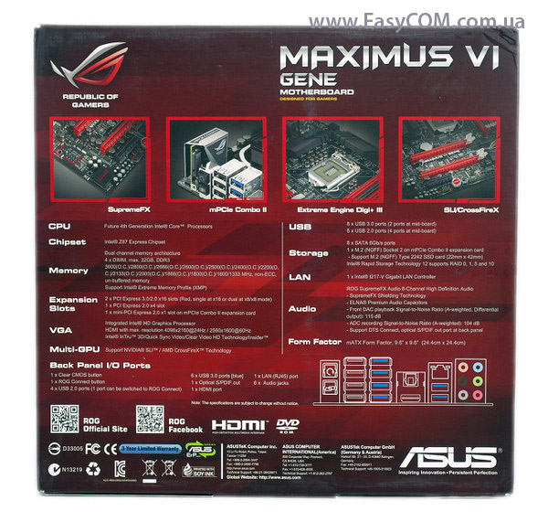 ASUS MAXIMUS VI GENE