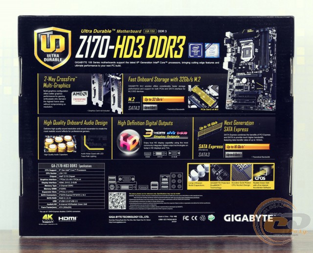 GIGABYTE GA-Z170-HD3 DDR3