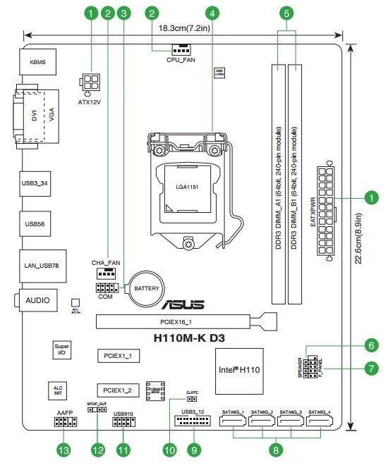 ASUS H110M-K D3