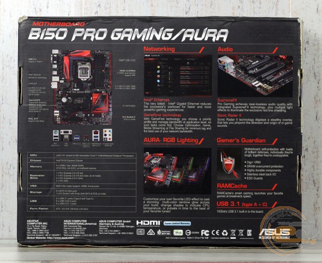 ASUS B150 PRO GAMING/AURA