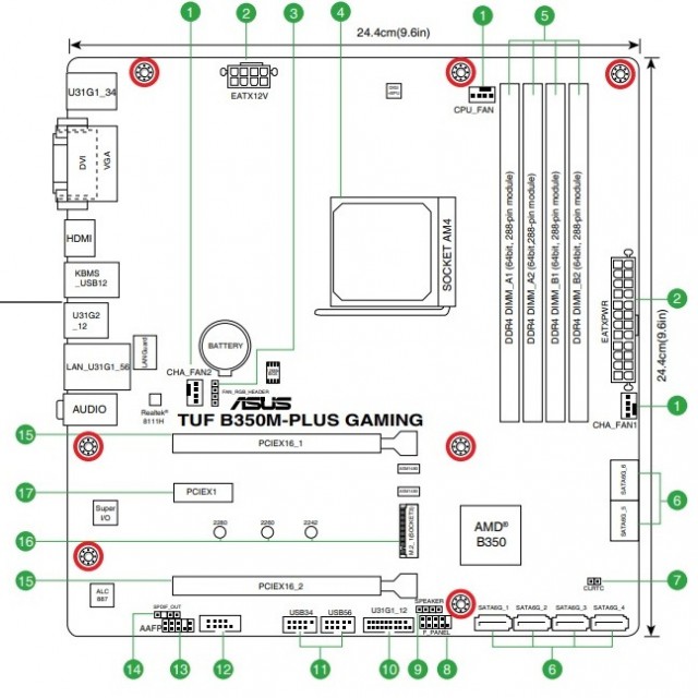 ASUS TUF B350M-PLUS GAMING