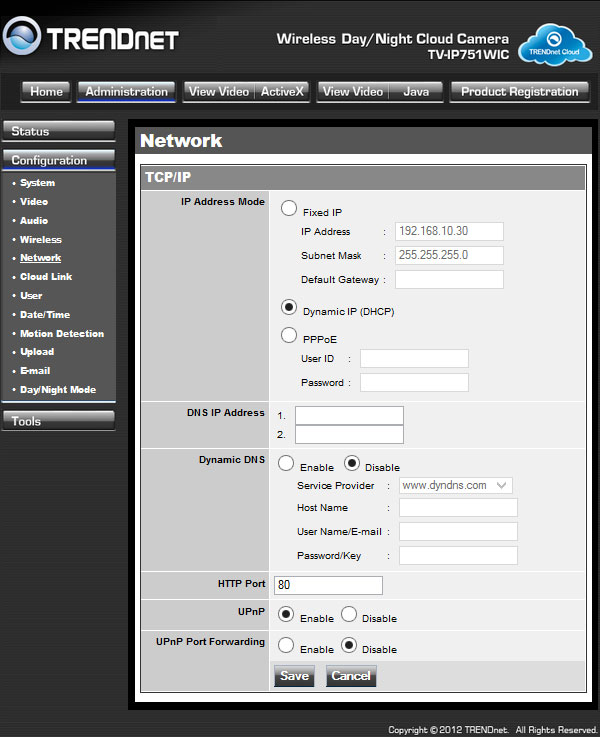 TRENDnet TV-IP751WIC