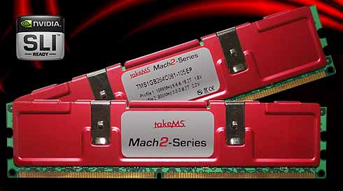 Геймерська пам'ять takeMS Mach2 DDR 2-1066 з сертифікатом від NVIDIA