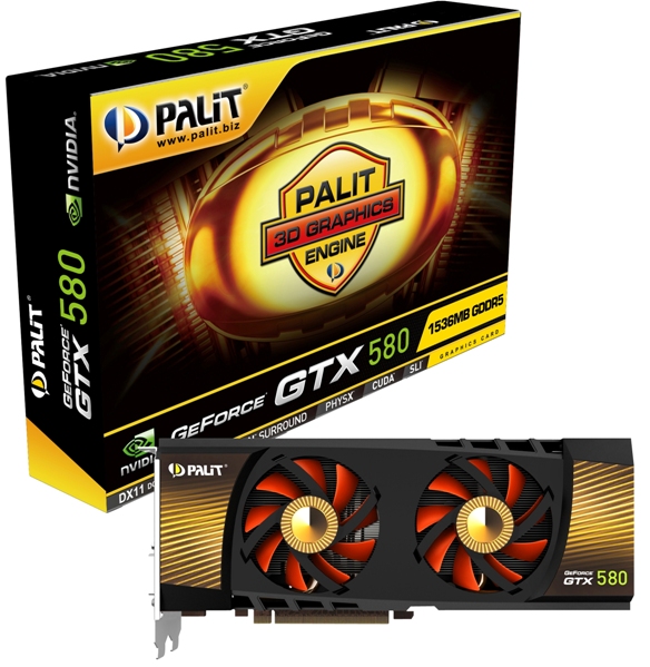 коробка Palit GeForce GTX 580