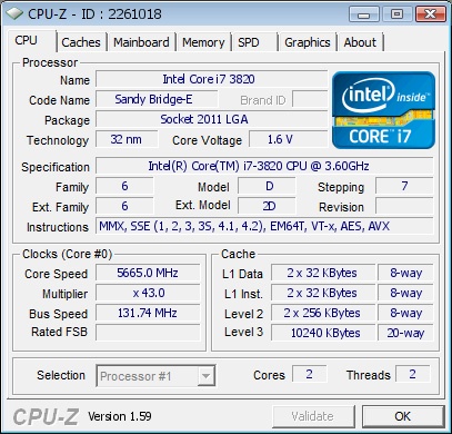 Intel Core i7-3820 