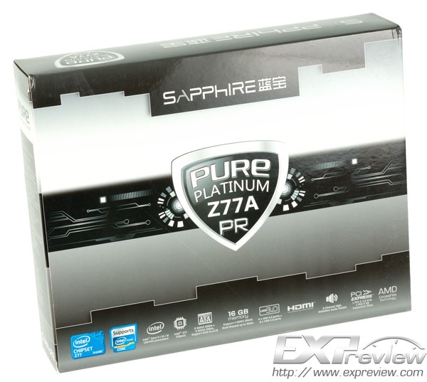 SAPPHIRE Pure Platinum Z77A-PR box