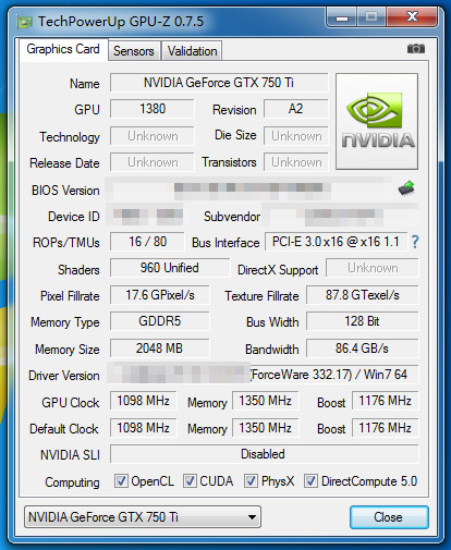 NVIDIA GeForce GTX 750 Ti