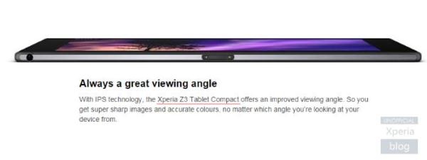 Sony Xperia Z3 Tablet Compact