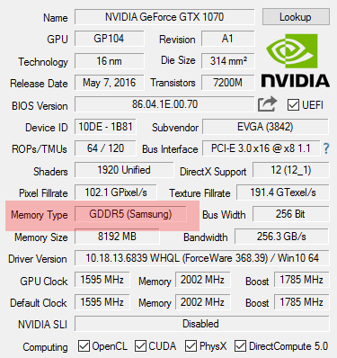 NVIDIA GeForce GTX 1070