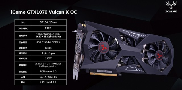 COLORFUL iGame GeForce GTX 1070 Vulcan X OC