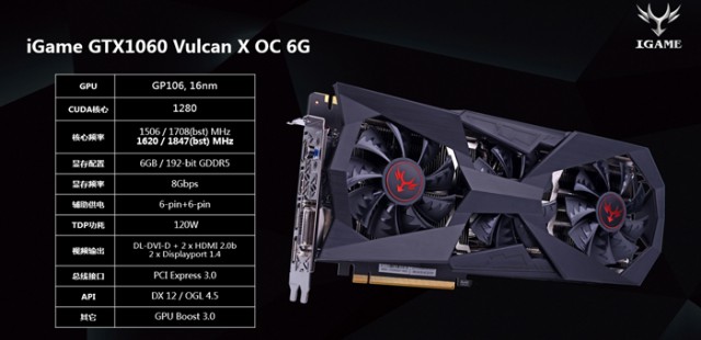 COLORFUL iGame GeForce GTX 1060 Vulcan X OC