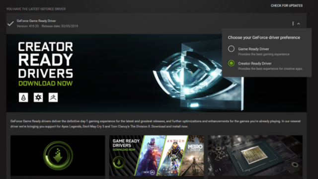 NVIDIA GeForce Creator Ready