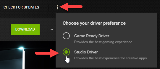 nvidia studio driver download