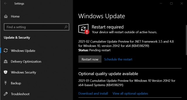 Windows 10 KB4598291