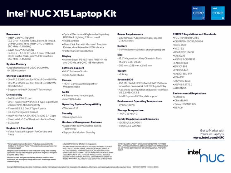 Intel NUC X15