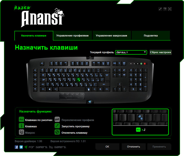 Razer Anansi keys edit
