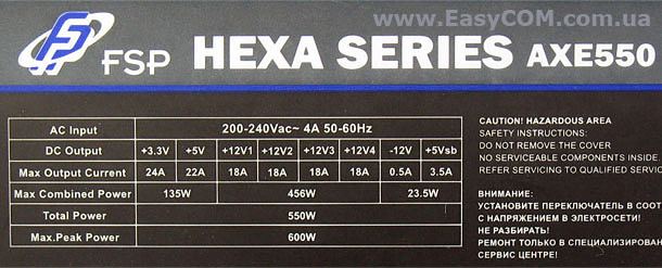 FSP HEXA 80 PLUS AXE550