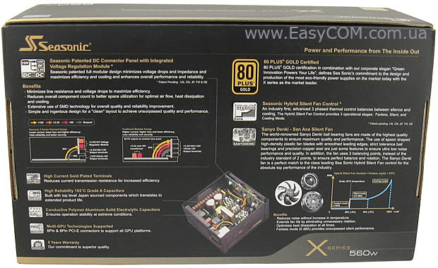 Seasonic X-560 Gold box rear