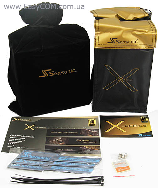 Seasonic X-560 Gold packaging arrangement 